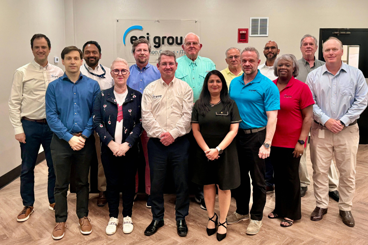 ECI Group’s Executive Leadership Team gathered in Baton Rouge for the final session of their year-long leadership development program, posing together after training.